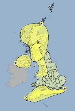 warnings for sunday 5th january 2013 picture from the met office