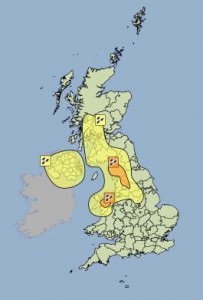 Ex-hurricane Kate is expected to bring very heavy rain the the north of England on Saturday. Flooding Warnings are in force.